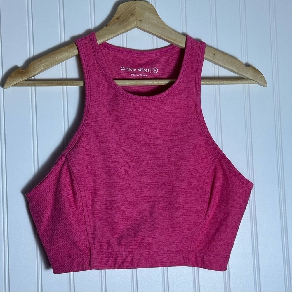Outdoor Voices Women's Pink Crop Top Size M Gym Athletic Running Yoga